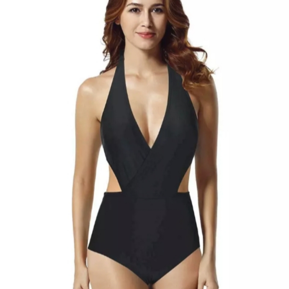 Zeraca Surplice Neckline High Waisted Halter